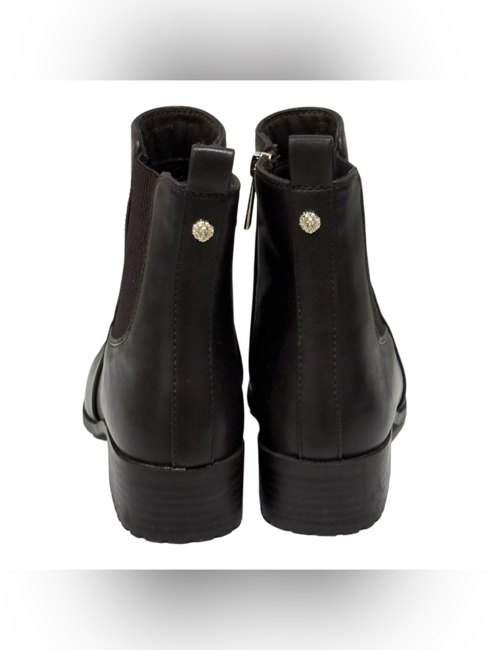 Anne Klein Carra Women's Brown Leather Round Toe Chelsea Ankle Boots Zip US 7 M - Picture 4 of 7